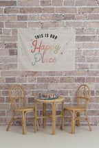 Fabric Tapestry Banner, This is Our Happy Place, Kids Wall Art Room Decor