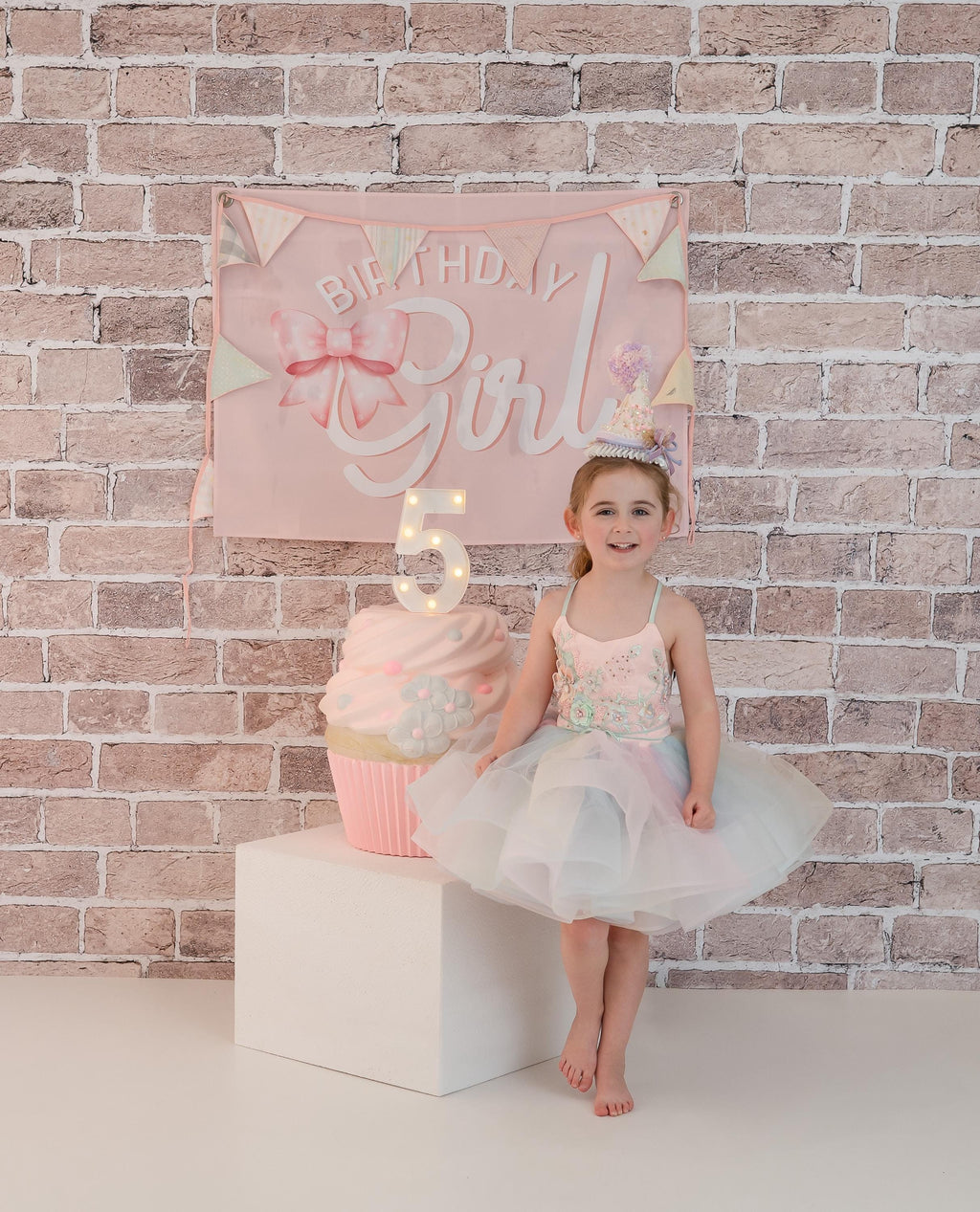 Fabric Tapestry Banner, Birthday Girl Bow, Kids Wall Art Room Decor, Children's Wall Art