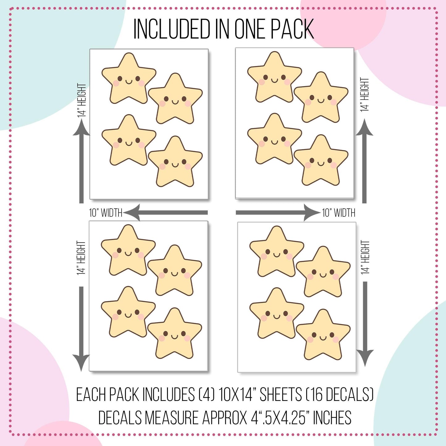 Boho Stars Wall Decals, Sun Wall Decal, Nursery Wall Decor
