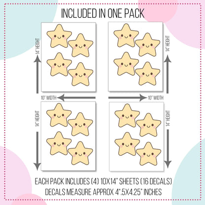 Boho Stars Wall Decals, Sun Wall Decal, Nursery Wall Decor