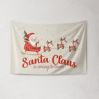 Christmas Banner, Santa Clause is Coming to Town, Kids Fabric Tapestry,  Room Decor