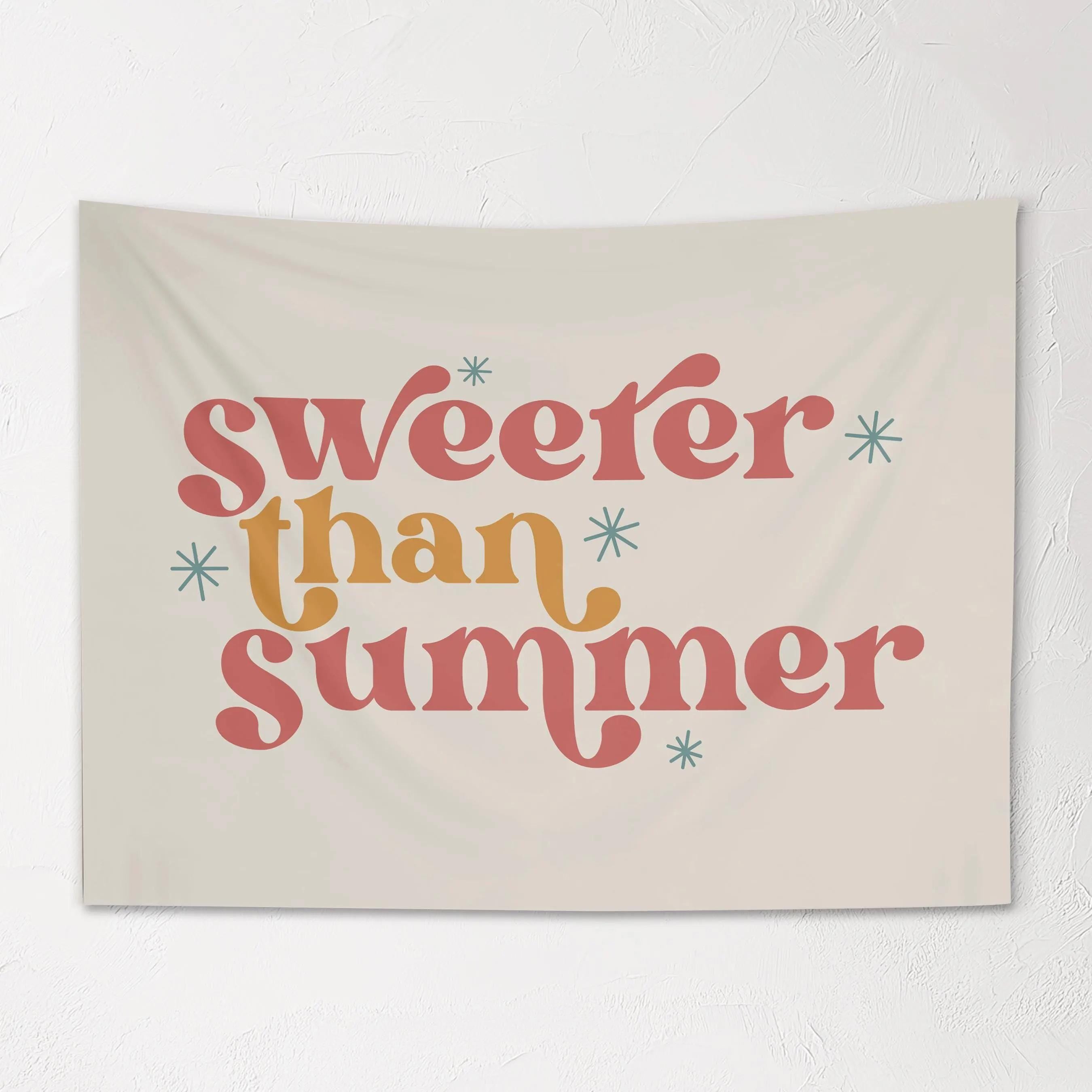 Fabric Tapestry Banner, Sweeter than Summer, Kids Wall Art Room Decor