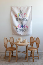 Fabric Tapestry Banner, Be Kind, Kids Wall Art Room Decor, Children's Wall Art