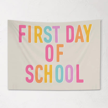 Fabric Tapestry Banner, First Day of School, Kids Wall Art Room Decor