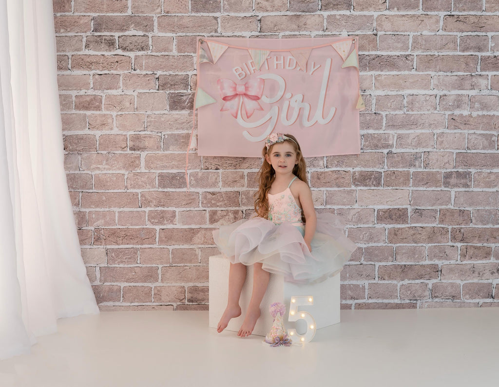Fabric Tapestry Banner, Birthday Girl Bow, Kids Wall Art Room Decor, Children's Wall Art