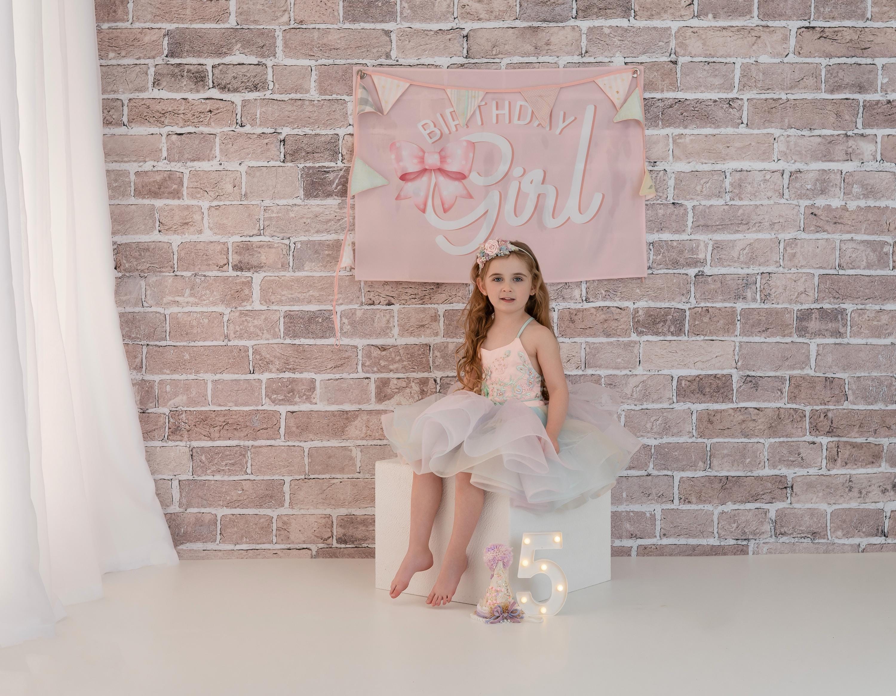 Fabric Tapestry Banner, Birthday Girl Bow, Kids Wall Art Room Decor, Children's Wall Art