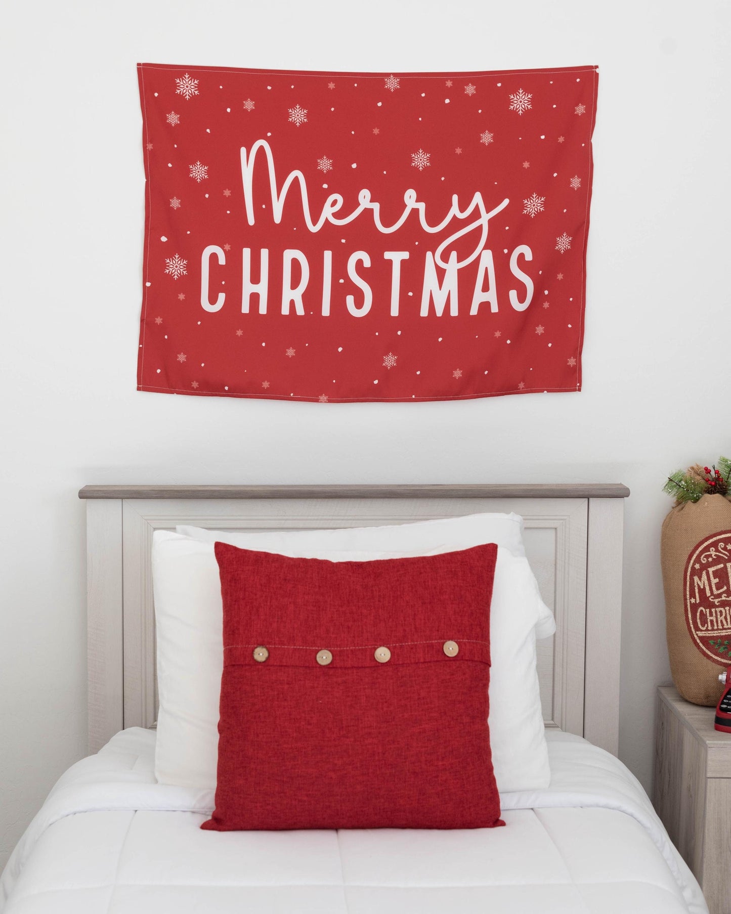 Christmas Banner, Merry Christmas, Kids Fabric Tapestry, Wall art Room Decor