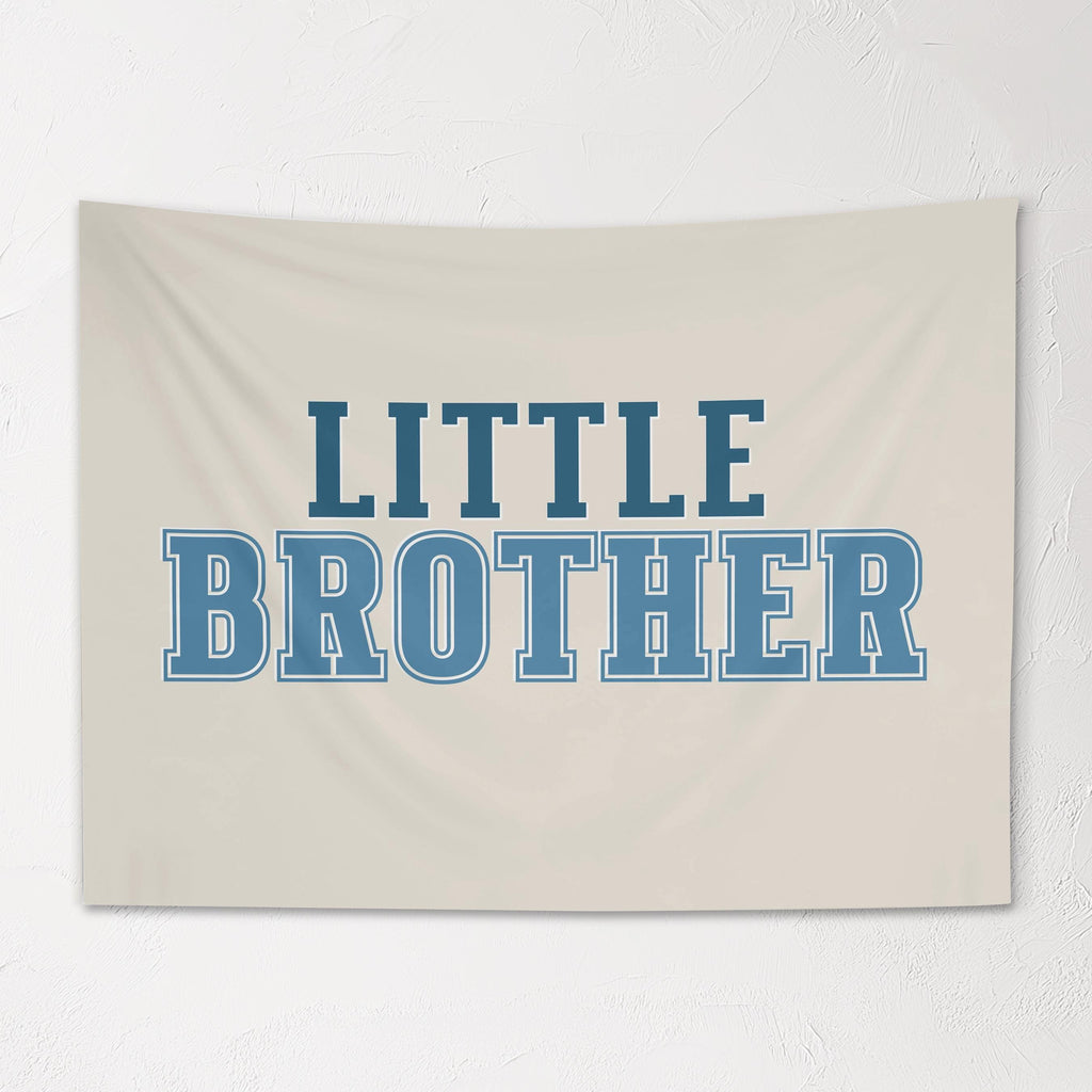 Fabric Tapestry Banner, Little Brother , Kids Wall Art Room Decor, Children's Wall Art