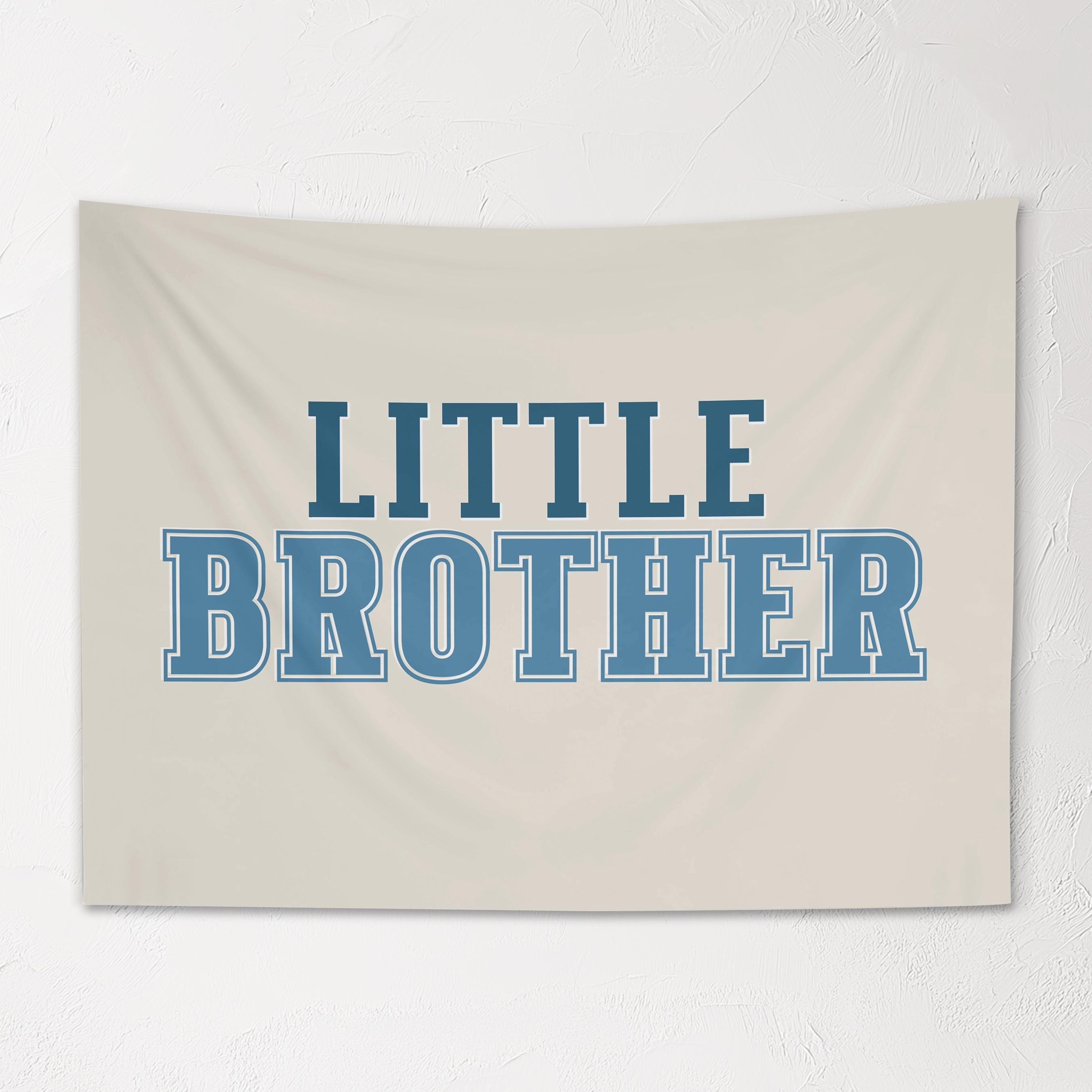 Fabric Tapestry Banner, Little Brother , Kids Wall Art Room Decor, Children's Wall Art