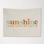 Fabric Tapestry Banner, Sunshine Looks Good On You, Kids Wall Art Room Decor