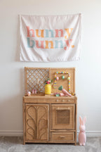 Hunny Bunny Fabric Tapestry Banner: Kids Room Wall Decor