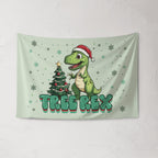 Christmas Banner, Tree Rex,Kids Christmas Dinosaur Tapestry, Room Decor
