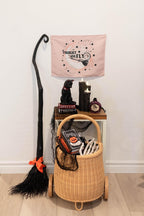 Halloween Banner, Tonight We Fly , Happy Halloween Decor, Pink Halloween Wall Art