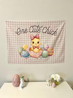 Fabric Tapestry Banner, One Cute Chick, Kids Wall Art Room Decor, Children's Wall Art