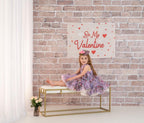 Fabric Tapestry Banner, Be My Valentine, Kids Wall Art Room Decor, Children's Wall Art