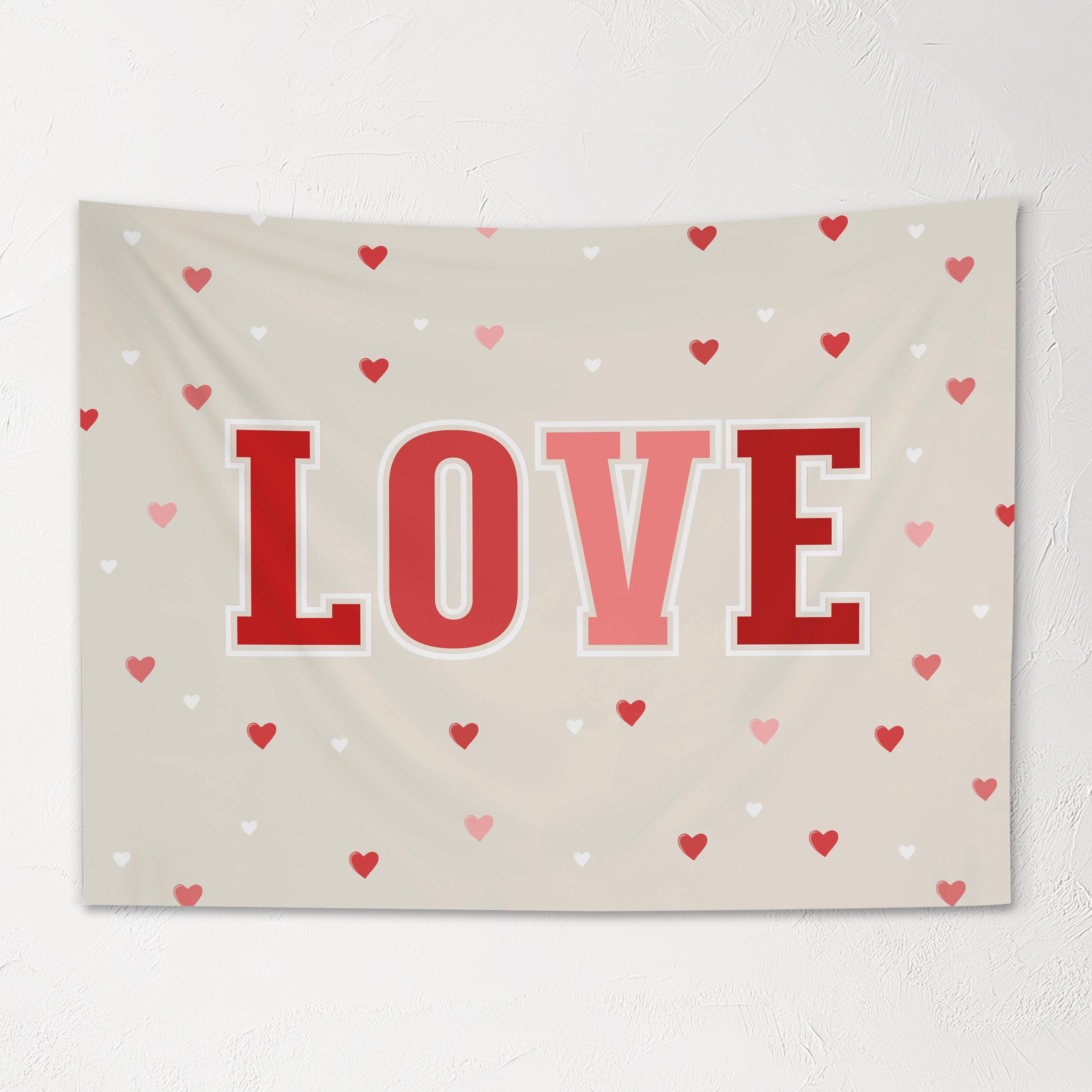 Fabric Tapestry Banner, Love, Kids Wall Art Room Decor, Children's Wall Art