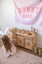 Fabric Tapestry Banner, Bunny Babe, Kids Wall Art Room Decor, Children's Wall Art