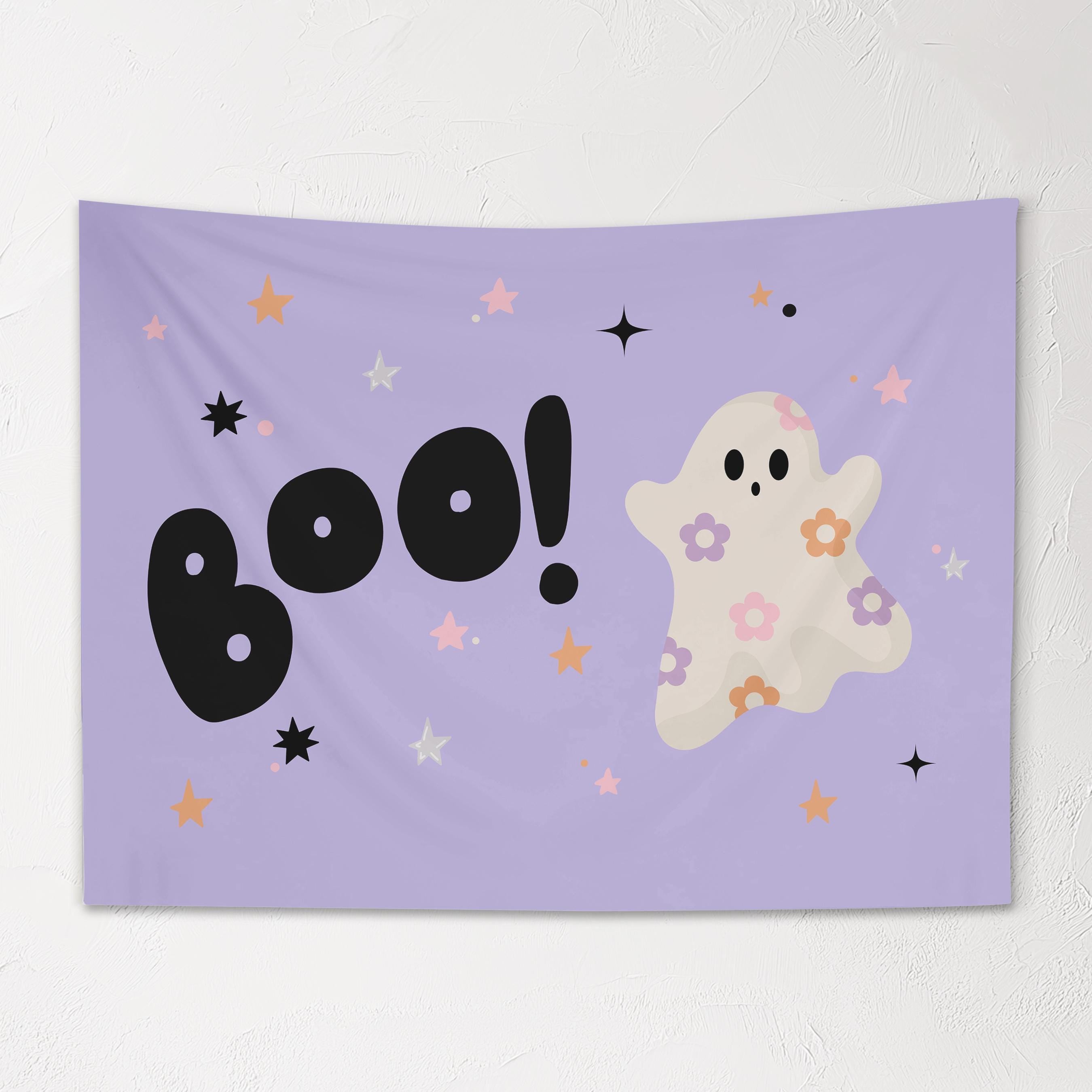 Halloween Banner, Hey Boo, Halloween Decor, Cute Ghost Halloween Wall Art