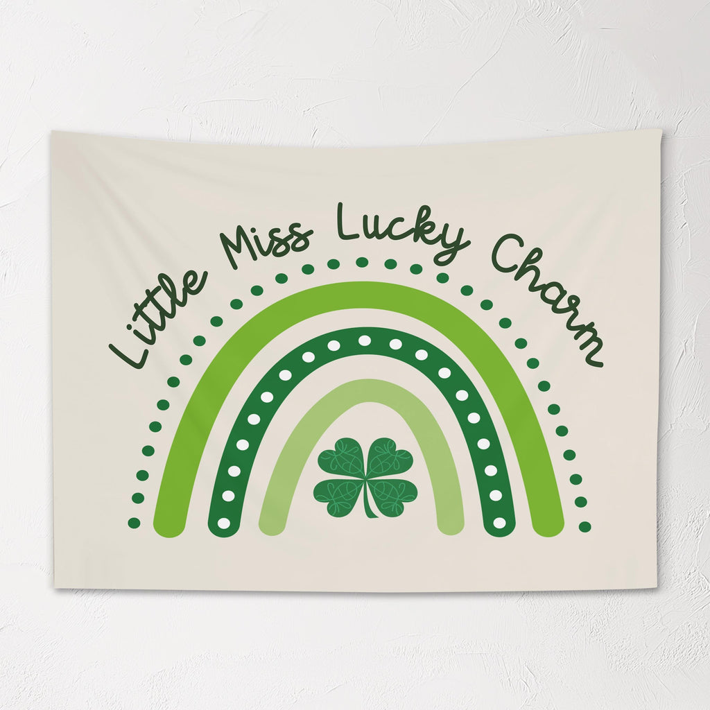 Fabric Tapestry Banner, Little Miss Lucky Charm, Kids Wall Art Room Decor