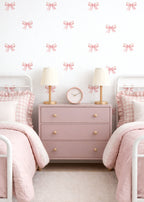 Blush Dot Bows Wall Decals