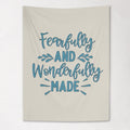 Fabric Tapestry Banner, Fearfully and Wonderfully Made, Kids Wall Art Room Decor