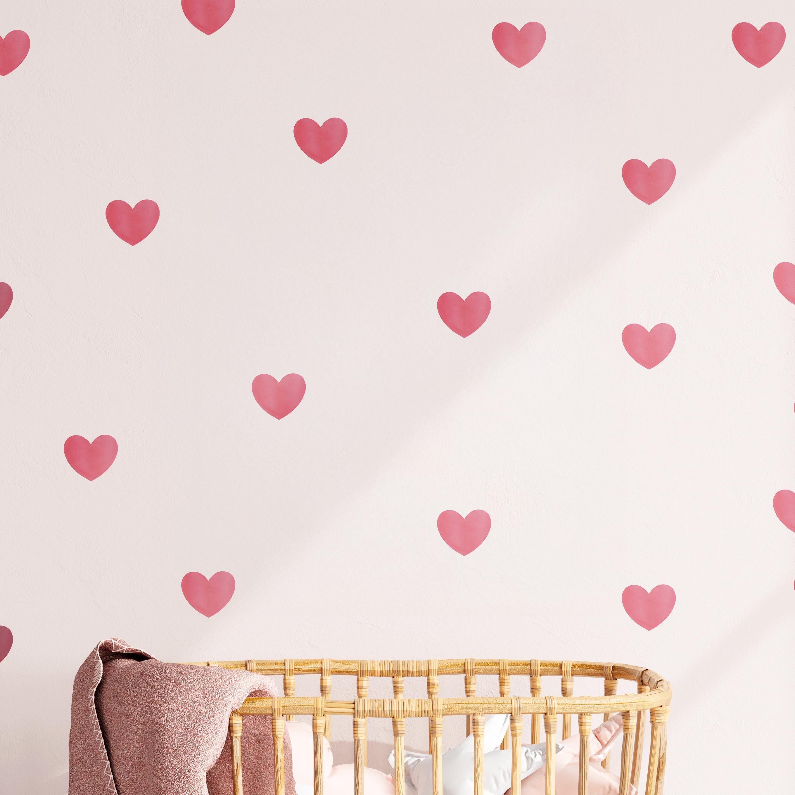 Watercolor Hearts Wall Decals