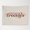 Fabric Tapestry Banner, Working on my Freckles, Kids Wall Art Room Decor