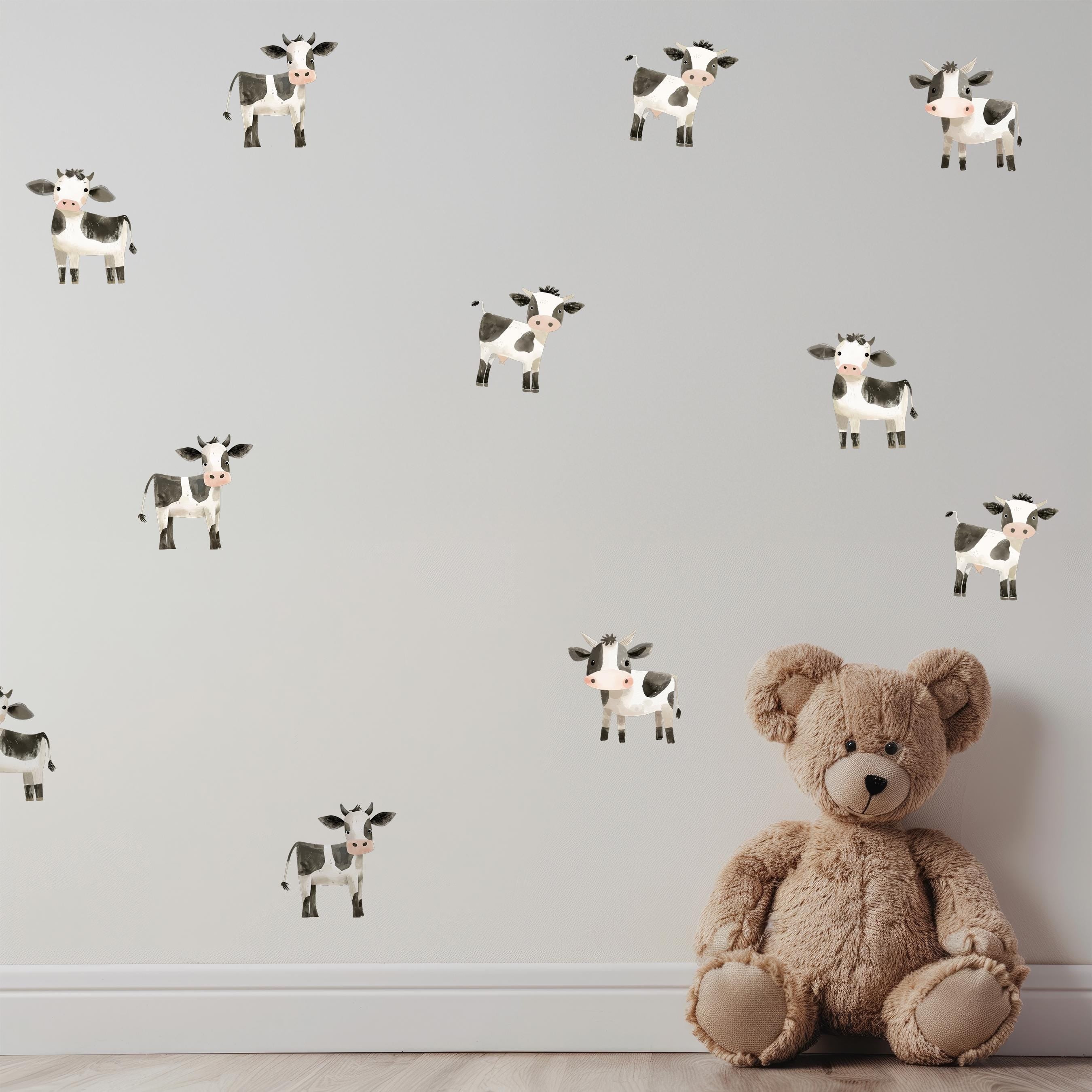 Watercolor Cow Wall Decals