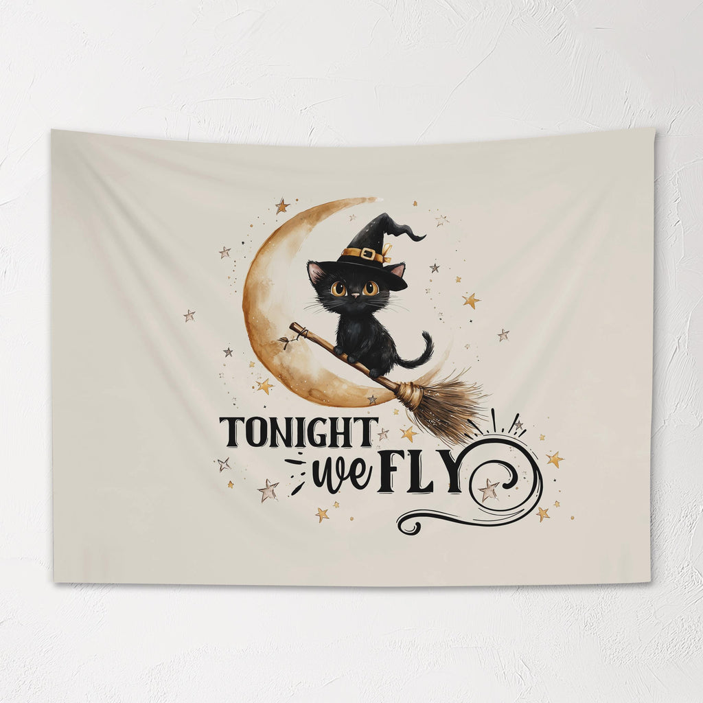 Halloween Banner, Tonight we Fly , Happy Halloween Decor, Halloween Wall Art