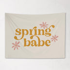 Fabric Tapestry Banner, Spring Babe , Kids Wall Art Room Decor, Children's Wall Art