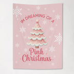 Im Dreaming of  Pink Christmas, Kids Fabric Tapestry