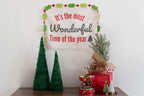 Christmas Banner, It's The Most Wonderful Time of The Year, Festive Kids Fabric Tapestry