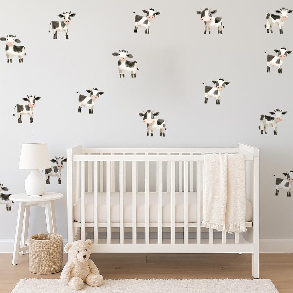 Watercolor Cow Wall Decals