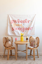 Fabric Tapestry Banner, Sweeter than Summer, Kids Wall Art Room Decor