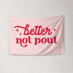 Christmas Banner, Better Not Pout, Kids Fabric Tapestry, Wall art Room Decor