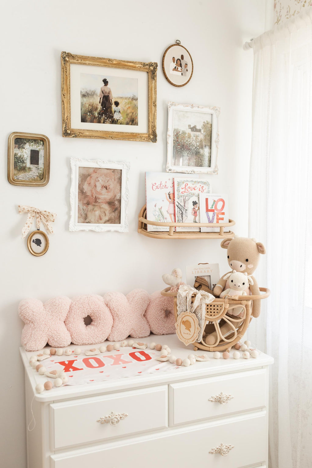 Fabric Tapestry Banner, XOXO, Kids Wall Art Room Decor, Children's Wall Art