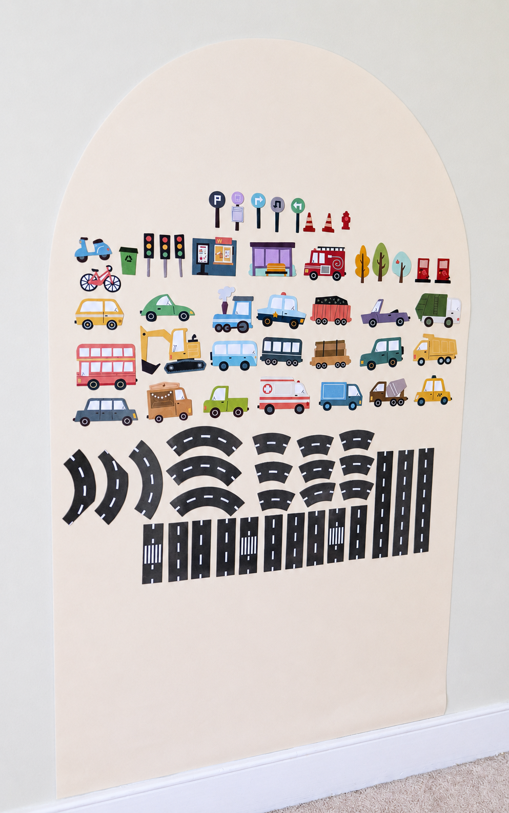Road & Cars Set - Magnet Set For Magnet Magic Wall & More