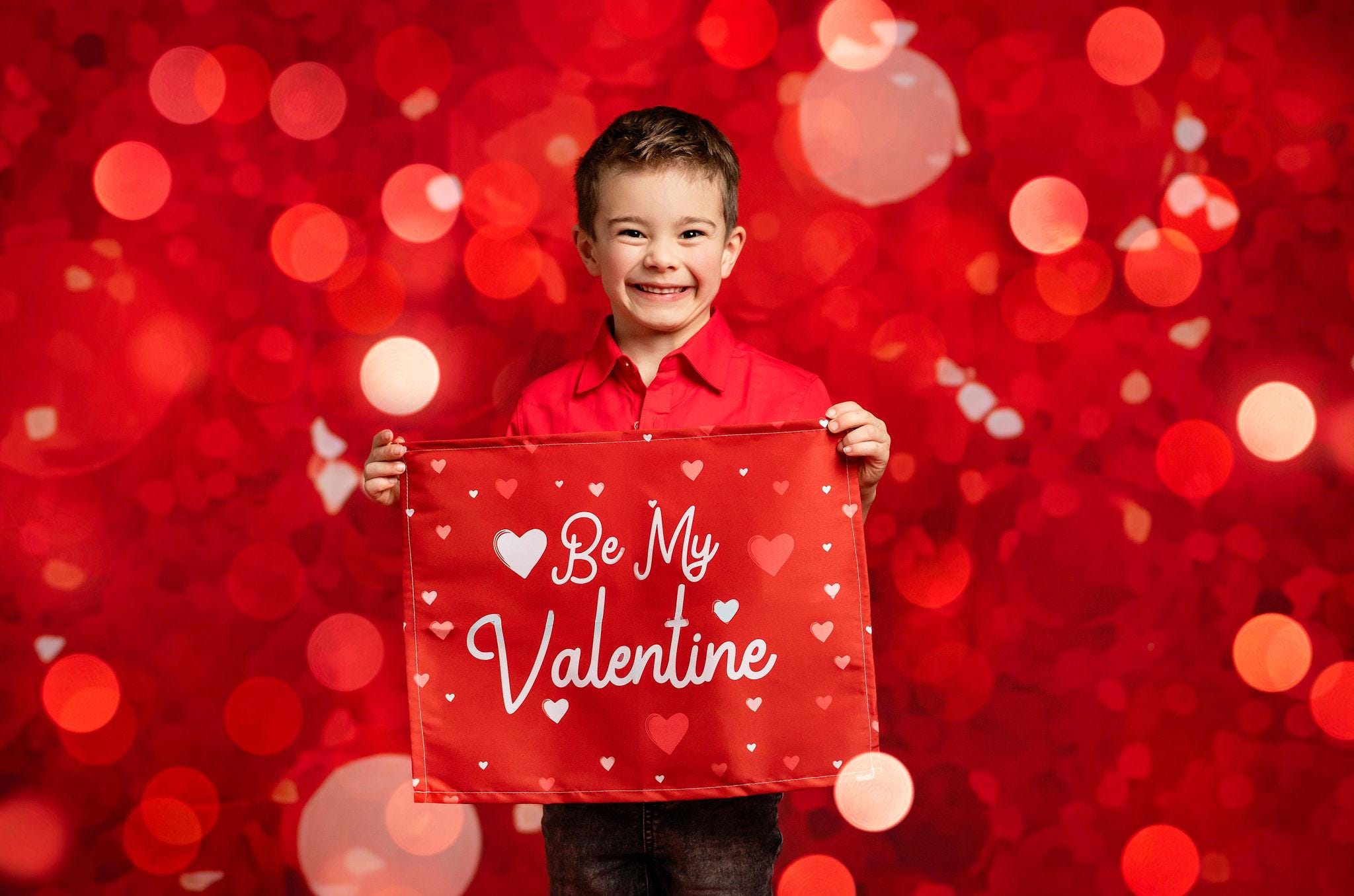 Fabric Tapestry Banner, Be My Valentine, Kids Wall Art Room Decor, Children's Wall Art
