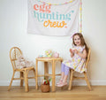 Fabric Tapestry Banner, Egg Hunting Crew , Kids Wall Art Room Decor
