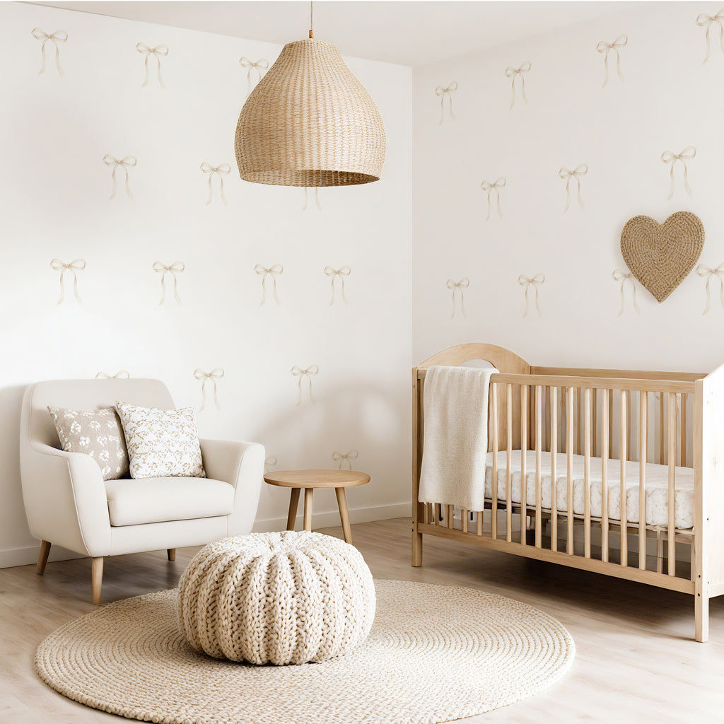 Cream Coquette Bow Wall Decals