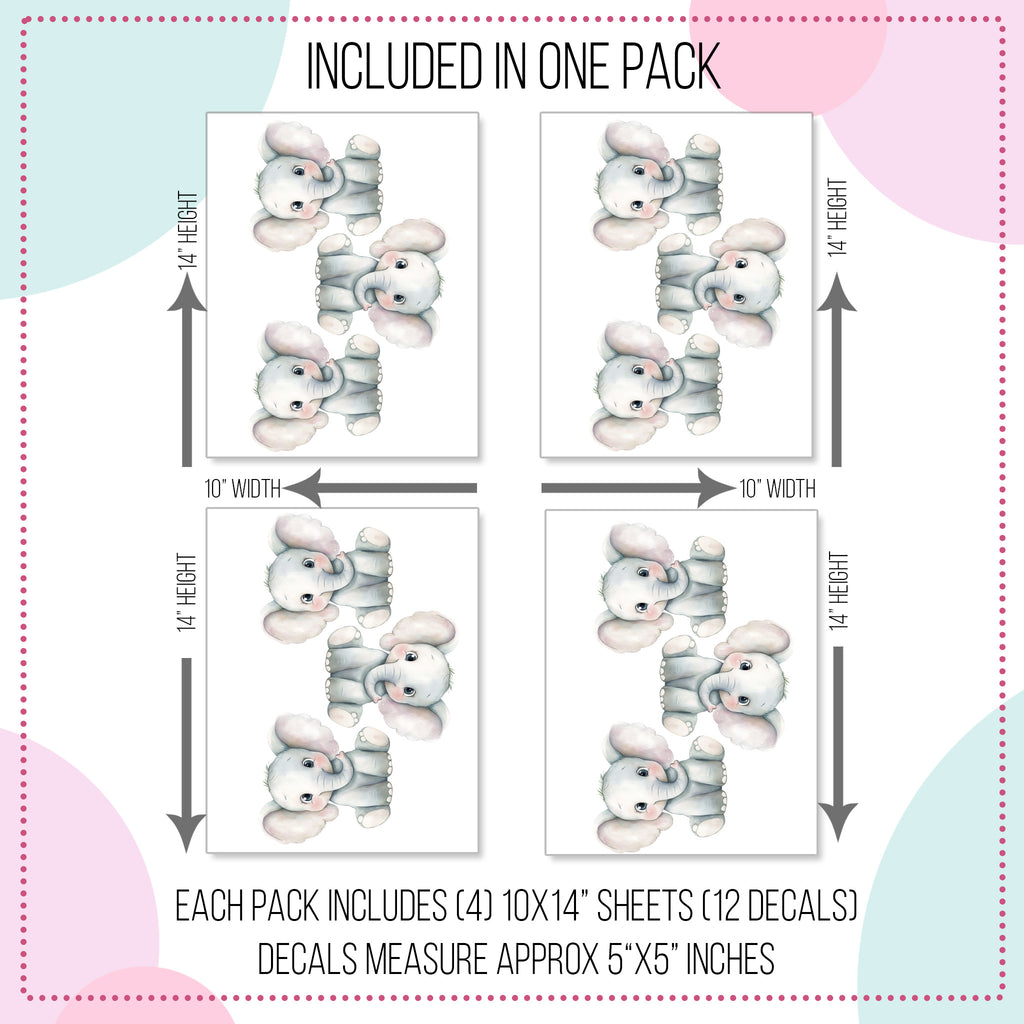Cute Elephant Wall Decals