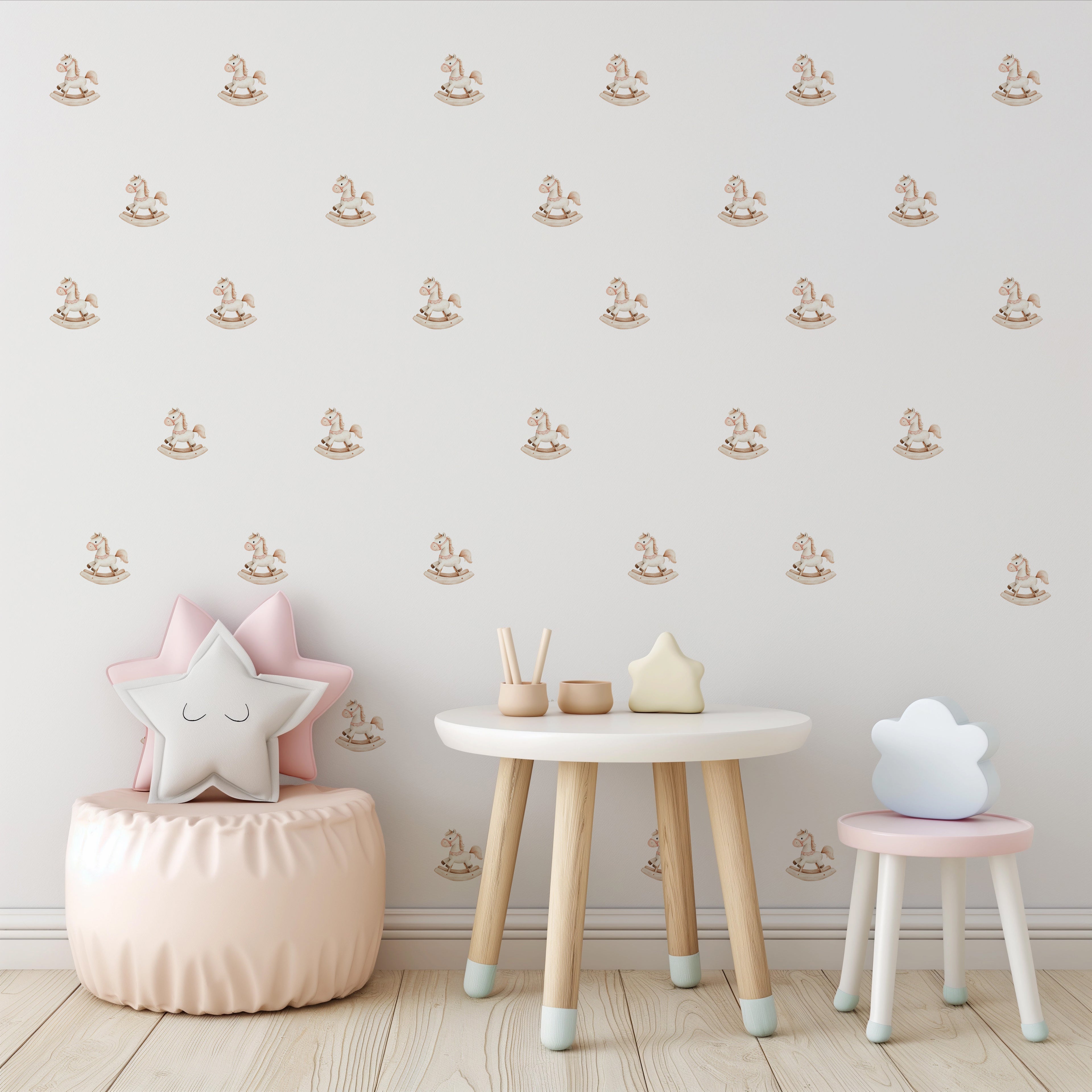 Cute Rocking Horse Wall Decals