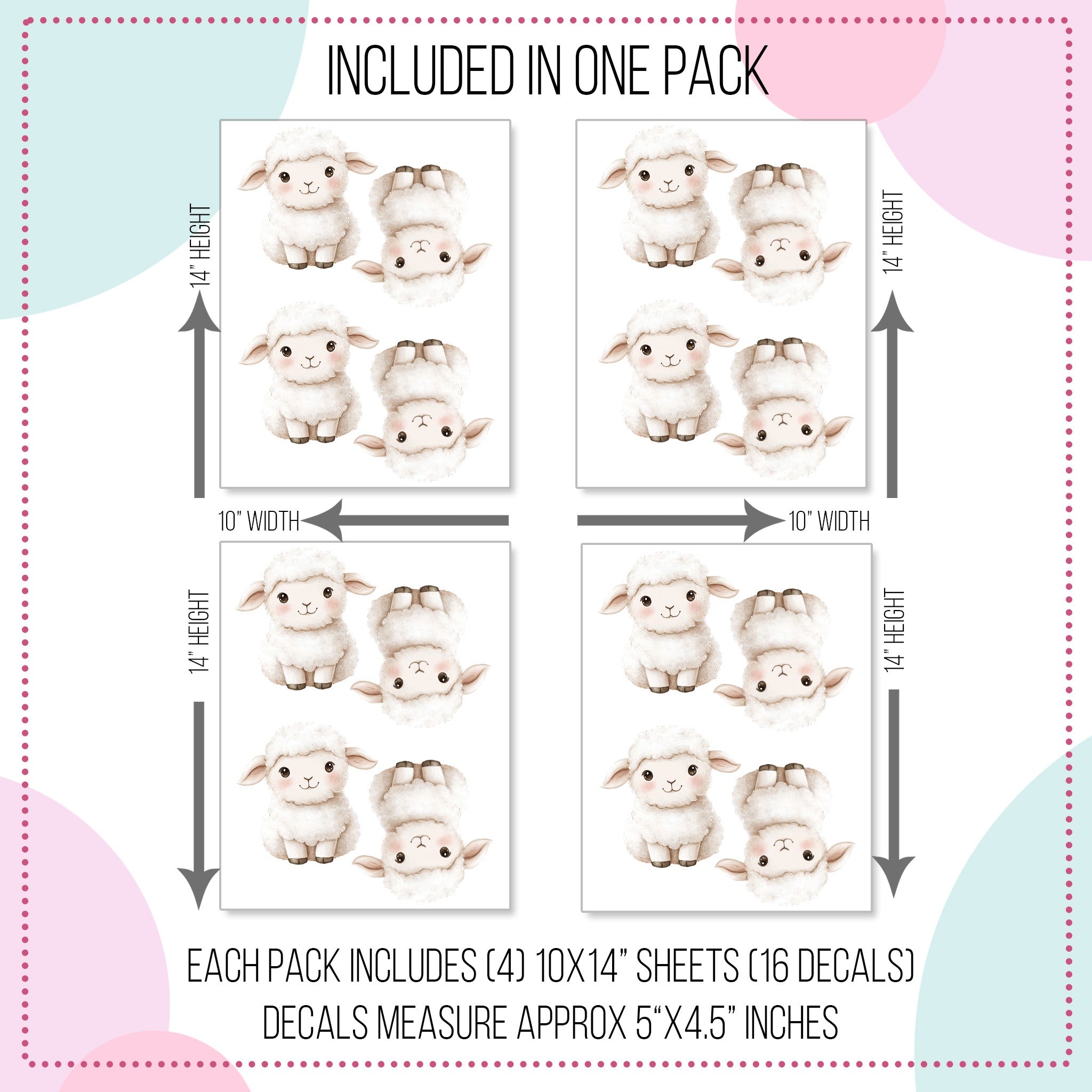 Cute Sheep Wall Decals