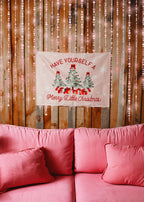 Christmas Banner Have yourself a Merry Little Christmas, Kids Fabric Tapestry