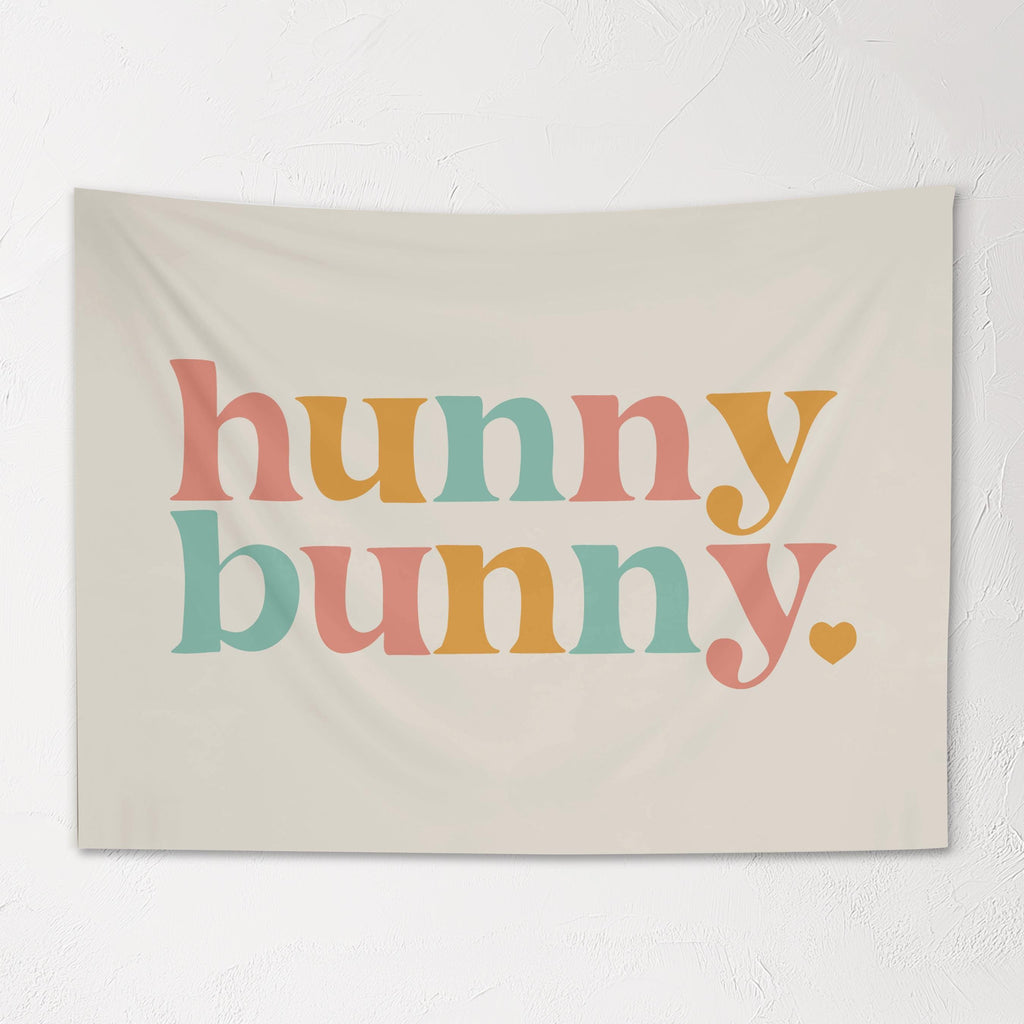 Hunny Bunny Fabric Tapestry Banner: Kids Room Wall Decor