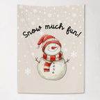 Christmas Banner Snow Much Fun, Kids Fabric Tapestry, Wall art Room Decor