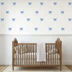 Blue Sailor Striped Bows Wall Decals
