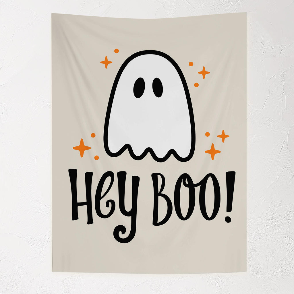 Halloween Banner, Ghost Hey Boo, Halloween Decor, Halloween Wall Art