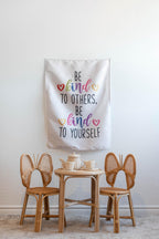 Fabric Tapestry Banner, Be Kind, Kids Wall Art Room Decor, Children's Wall Art