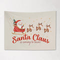 Christmas Banner, Santa Clause is Coming to Town, Kids Fabric Tapestry,  Room Decor